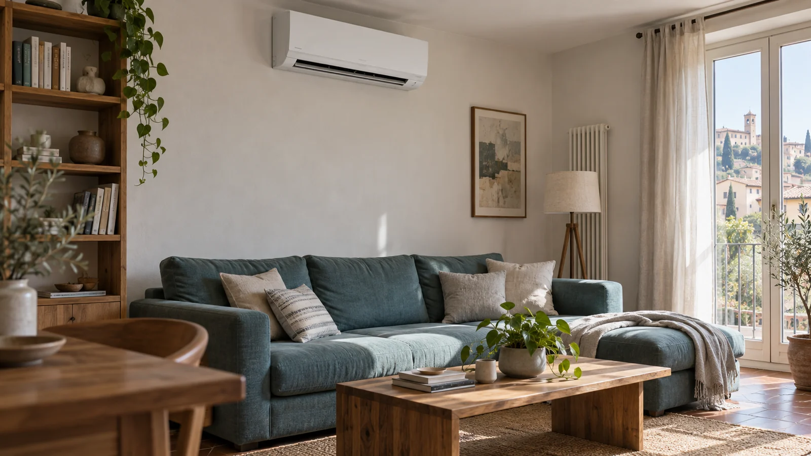 Climatizzatore a parete in un soggiorno